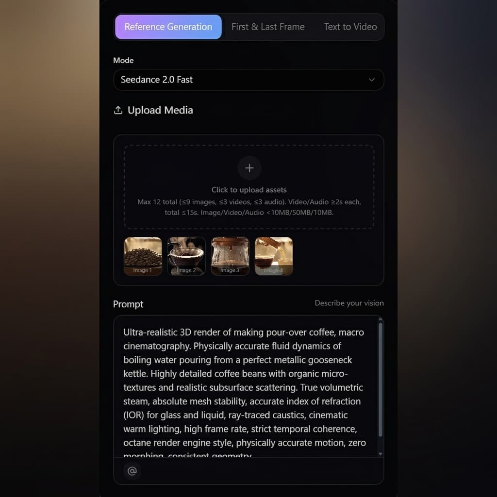 Open Seedance 2.5 and write your brief